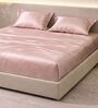 Champagne Faux Silk Solid King Size Bedsheet with 2 Pillow Covers